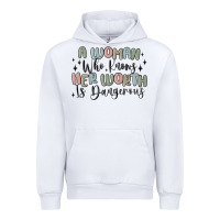 White a woman who knows her worth is dangerous Urban Hoodie - MaliasSmallBusiness