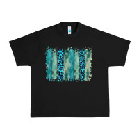 Black turquoise leopard watercolor brushstroke background Urban Heavy Tee - RanaPortraitStore