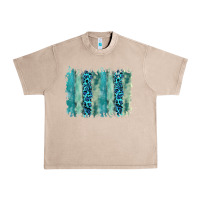 French Oak turquoise leopard watercolor brushstroke background Urban Heavy Tee - RanaPortraitStore