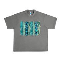 Tornado turquoise leopard watercolor brushstroke background Urban Heavy Tee - RanaPortraitStore