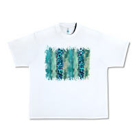 White turquoise leopard watercolor brushstroke background Urban Heavy Tee - RanaPortraitStore