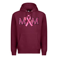 Burgundy Breast Cancer Awareness Mom Premium Hoodie - RanaPortraitStore