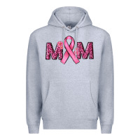 Heather Grey Breast Cancer Awareness Mom Premium Hoodie - RanaPortraitStore