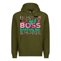 Army Green just a girl boss building her empire Premium Hoodie - texasbilliewilder