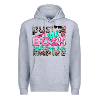 Heather Grey just a girl boss building her empire Premium Hoodie - texasbilliewilder