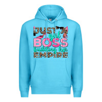 Ocean Blue just a girl boss building her empire Premium Hoodie - texasbilliewilder