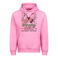 Fuchsia Pink amazing grace how sweet the sound butterfly Urban Hoodie - MaliasSmallBusiness