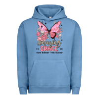 Pigment Pebble Blue amazing grace how sweet the sound butterfly Urban Hoodie - MaliasSmallBusiness