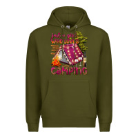 Army Green just a girl who loves camping Premium Hoodie - texasbilliewilder