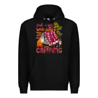 Black just a girl who loves camping Premium Hoodie - texasbilliewilder