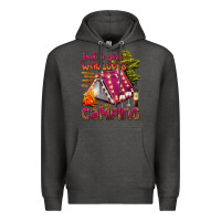 Charcoal Heather just a girl who loves camping Premium Hoodie - texasbilliewilder