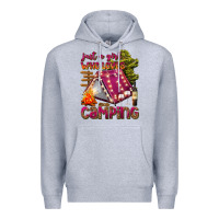Heather Grey just a girl who loves camping Premium Hoodie - texasbilliewilder