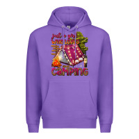 Purple just a girl who loves camping Premium Hoodie - texasbilliewilder