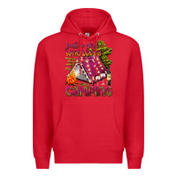 Red just a girl who loves camping Premium Hoodie - texasbilliewilder