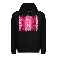 Black Breast Cancer Brushstrokes Premium Hoodie - RanaPortraitStore