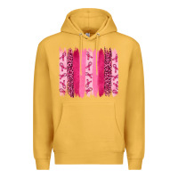 Mustard Breast Cancer Brushstrokes Premium Hoodie - RanaPortraitStore
