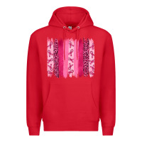 Red Breast Cancer Brushstrokes Premium Hoodie - RanaPortraitStore