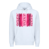 White Breast Cancer Brushstrokes Premium Hoodie - RanaPortraitStore
