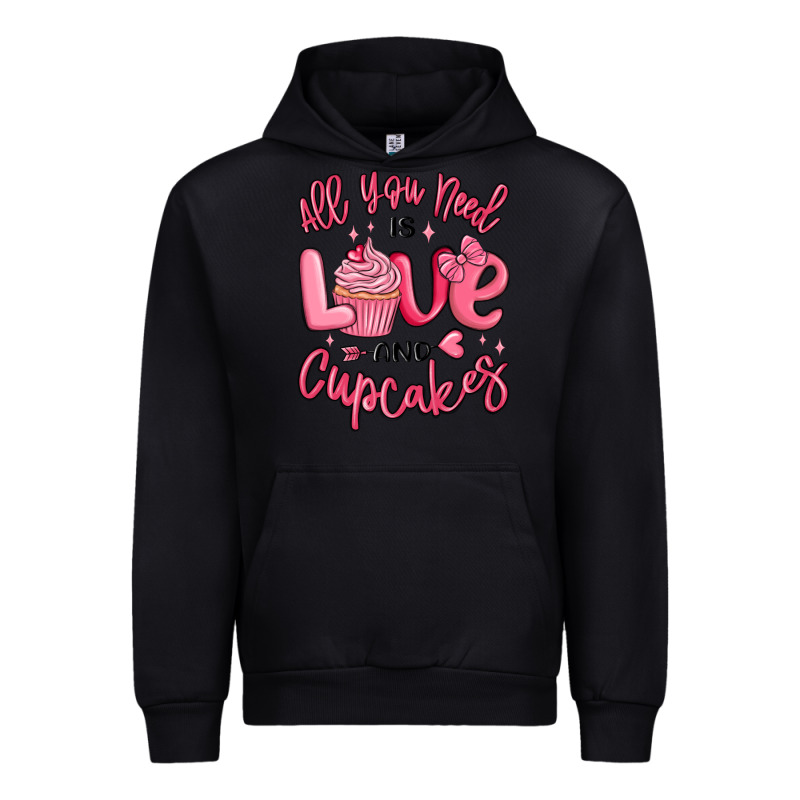 All You Need Is Love And Cupcakes Valentines Day Urban Hoodie by MaliasSmallBusiness | Teevron