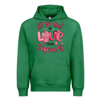 Emerald all you need is love and cupcakes valentines day Urban Hoodie - MaliasSmallBusiness