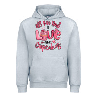 Heather Grey all you need is love and cupcakes valentines day Urban Hoodie - MaliasSmallBusiness