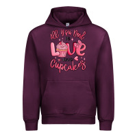 Mauve Wine all you need is love and cupcakes valentines day Urban Hoodie - MaliasSmallBusiness