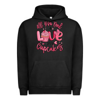 Pigment Black all you need is love and cupcakes valentines day Urban Hoodie - MaliasSmallBusiness