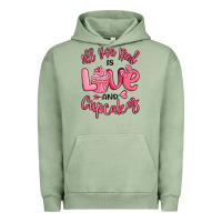 Pigment Oil Green all you need is love and cupcakes valentines day Urban Hoodie - MaliasSmallBusiness