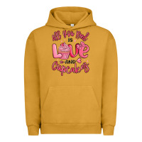 Pigment Peanut Butter all you need is love and cupcakes valentines day Urban Hoodie - MaliasSmallBusiness