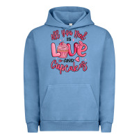 Pigment Pebble Blue all you need is love and cupcakes valentines day Urban Hoodie - MaliasSmallBusiness