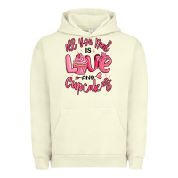Pigment Pistachio all you need is love and cupcakes valentines day Urban Hoodie - MaliasSmallBusiness