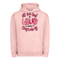 Pigment Salmon all you need is love and cupcakes valentines day Urban Hoodie - MaliasSmallBusiness