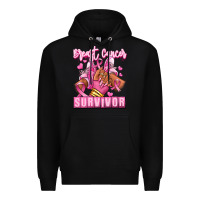 Black Breast Cancer survivor afro girl sneakers Premium Hoodie - RanaPortraitStore