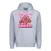 Heather Grey Breast Cancer survivor afro girl sneakers Premium Hoodie - RanaPortraitStore