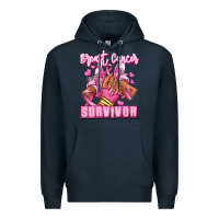 Navy Breast Cancer survivor afro girl sneakers Premium Hoodie - RanaPortraitStore