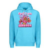 Ocean Blue Breast Cancer survivor afro girl sneakers Premium Hoodie - RanaPortraitStore