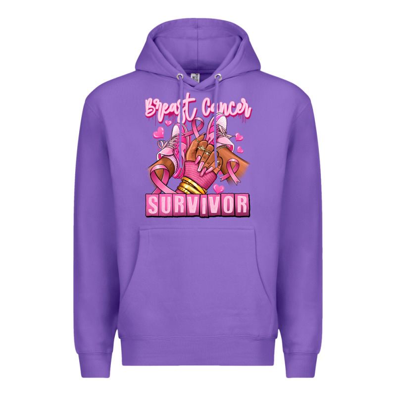 Breast Cancer Survivor Afro Girl Sneakers Premium Hoodie by RanaPortraitStore | Teevron