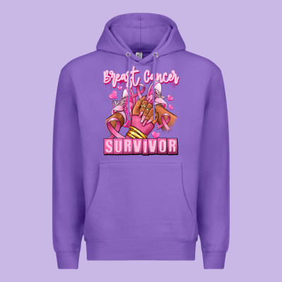 Premium Hoodie Breast Cancer survivor afro girl sneakers