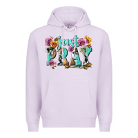 Lilac just pray Premium Hoodie - texasbilliewilder