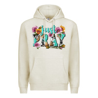 Oatmeal Heather just pray Premium Hoodie - texasbilliewilder