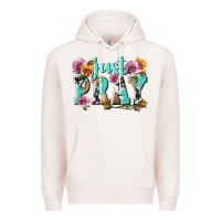 Pale Pink just pray Premium Hoodie - texasbilliewilder