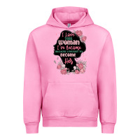 Fuchsia Pink i love the woman ive become Urban Hoodie - MaliasSmallBusiness