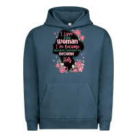 Pigment Midnight Navy i love the woman ive become Urban Hoodie - MaliasSmallBusiness
