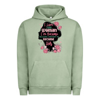 Pigment Oil Green i love the woman ive become Urban Hoodie - MaliasSmallBusiness