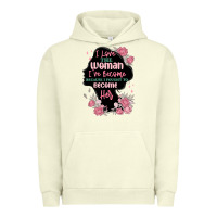 Pigment Pistachio i love the woman ive become Urban Hoodie - MaliasSmallBusiness
