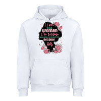 White i love the woman ive become Urban Hoodie - MaliasSmallBusiness