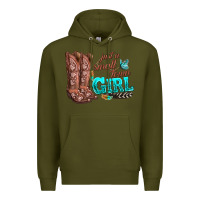 Army Green justas malltown girlie Premium Hoodie - texasbilliewilder