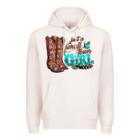 Pale Pink justas malltown girlie Premium Hoodie - texasbilliewilder