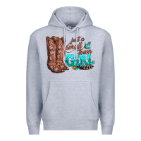 Heather Grey justas malltown girlie Premium Hoodie - texasbilliewilder