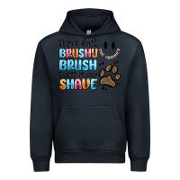 Navy if you dont brushy brush i will shavey shave Urban Hoodie - MaliasSmallBusiness